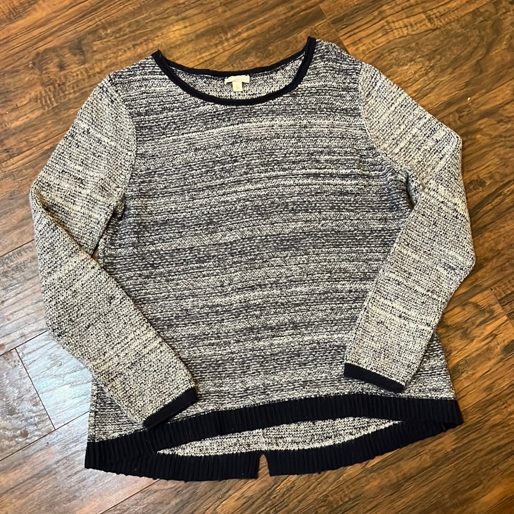 Navy blue GAP heathered comfy casual sweater w/exposed back seam